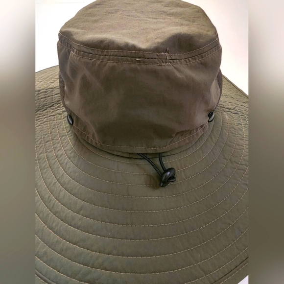 Cooltto Outdoor Unisex Olive Green Wide Brim Bucket Sun Hat Removeable Top Rim - Picture 5 of 14